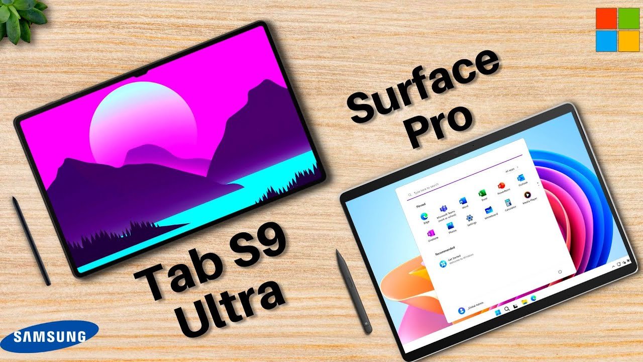 Samsung Galaxy Tab S9 Ultra vs Microsoft Surface Pro 9